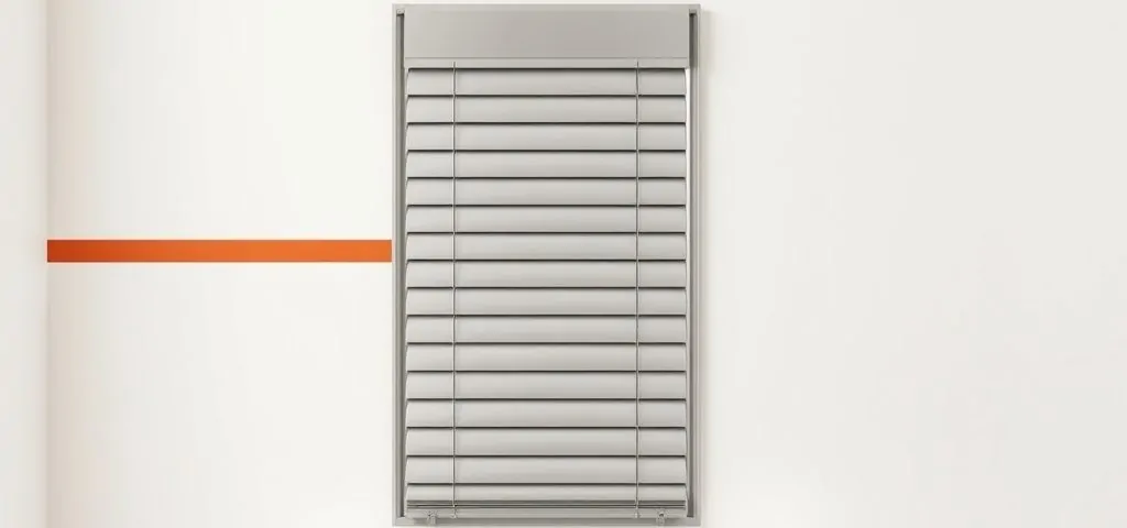 Escena minimalista con persianas metálicas en Barcelona; destaca la durabilidad de las persianas para locales comerciales.