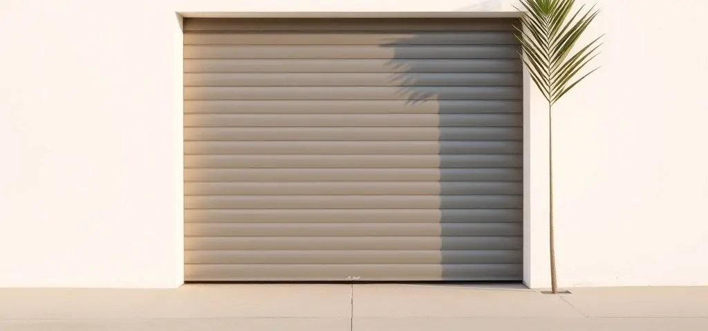 Puerta de garaje geométrica en Barcelona, lista para reparar. Cuales son las mejores empresas para la reparacion de puertas de garaje en Barcelona.