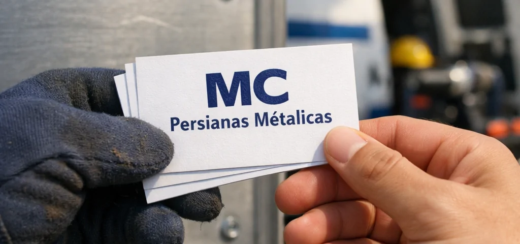 Intercambio de tarjetas de presentación frente a una puerta de garaje; "Cuales son las mejores empresas para reparar puertas de garaje en Barcelona".