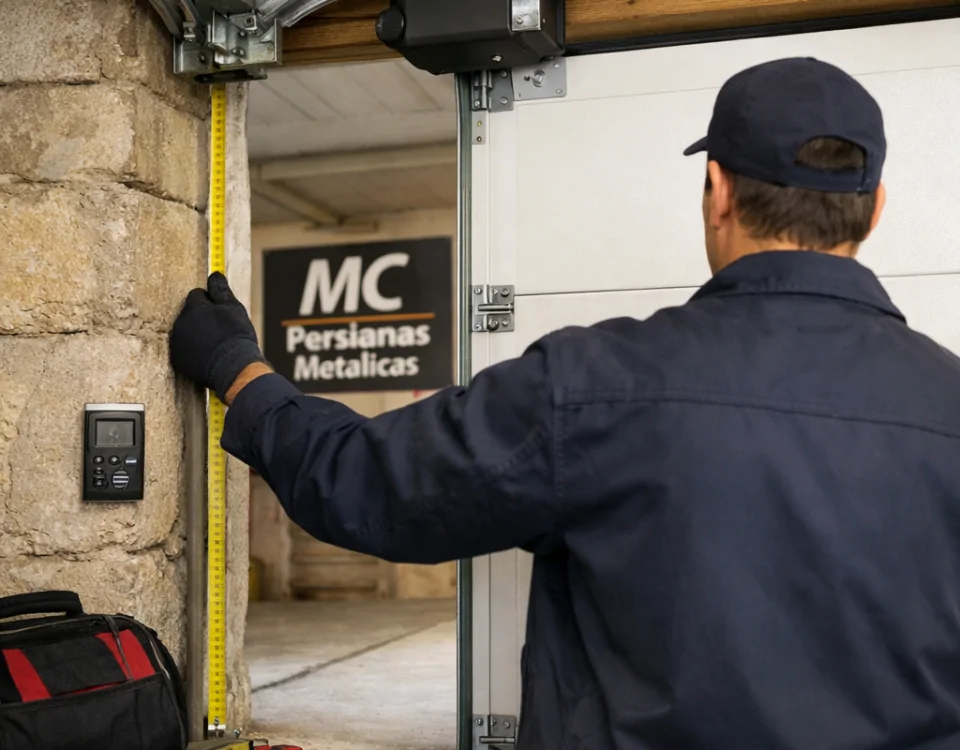 Cuales son las alternativas mas populares para la instalacion de puertas de garaje en Barcelona: técnico mide puerta